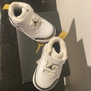 Stylish White and Gold Kids Shoes